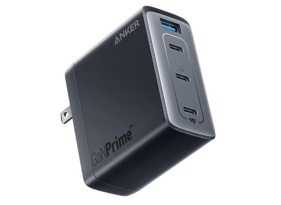 Anker 747 GaNPrime 150W Max USB-C Charger Block, 4-Port Compact Foldable GaN Charger for MacBook, iPhone 16 and More Series and Laptop - Black